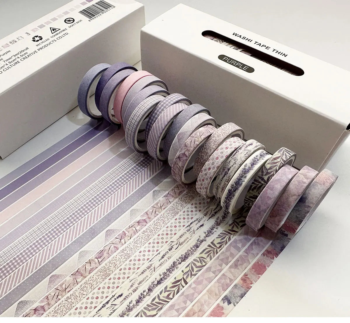 Retro Washi Tape Set – 20 Rolls for DIY Crafting & Journaling