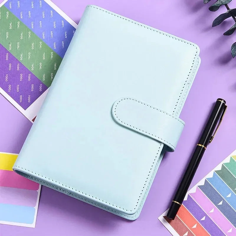 A6 PU Leather Budget Binder with Cash Envelope Organizer