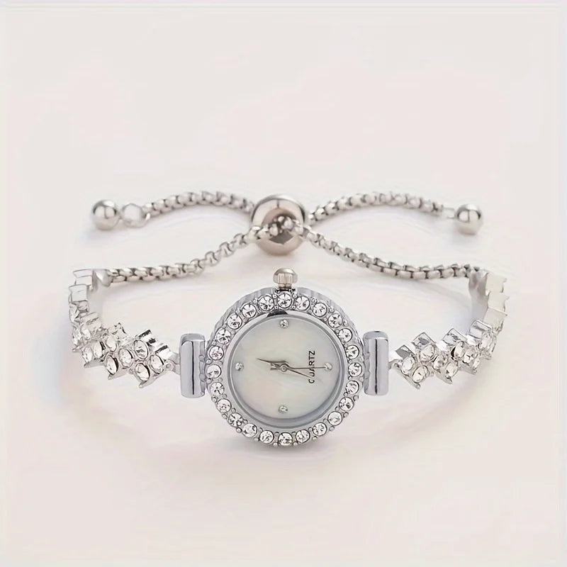 Elegante Quarzuhr mit Gold-Strassarmband