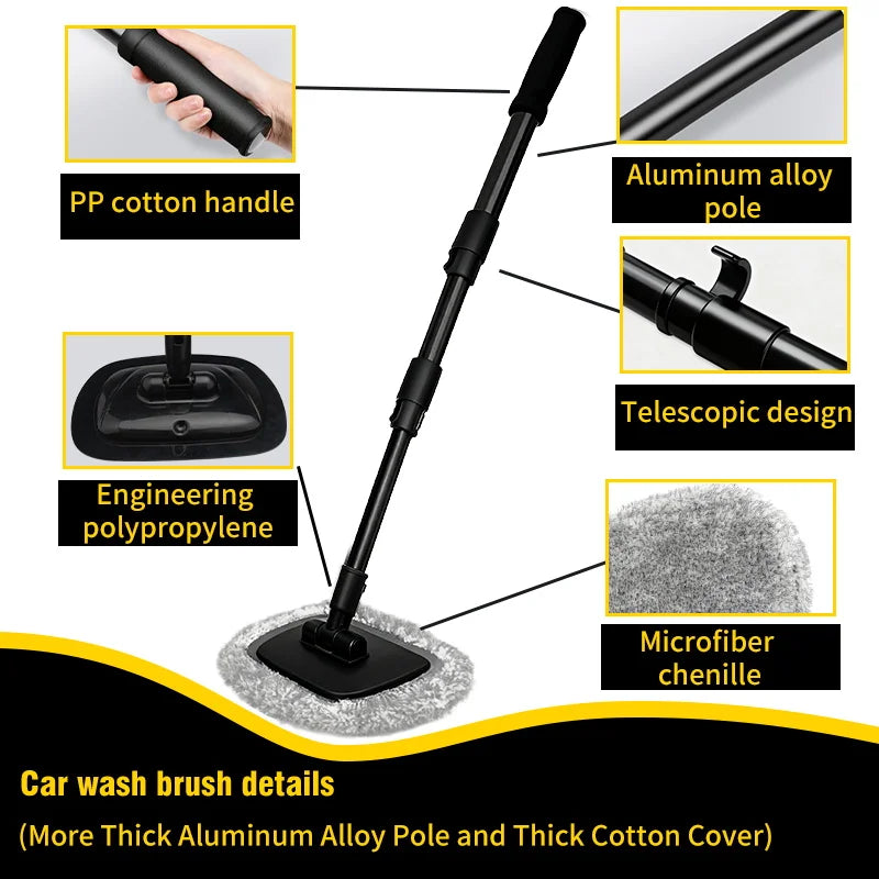 Telescoping Car Wash Mop with Rotating Head
