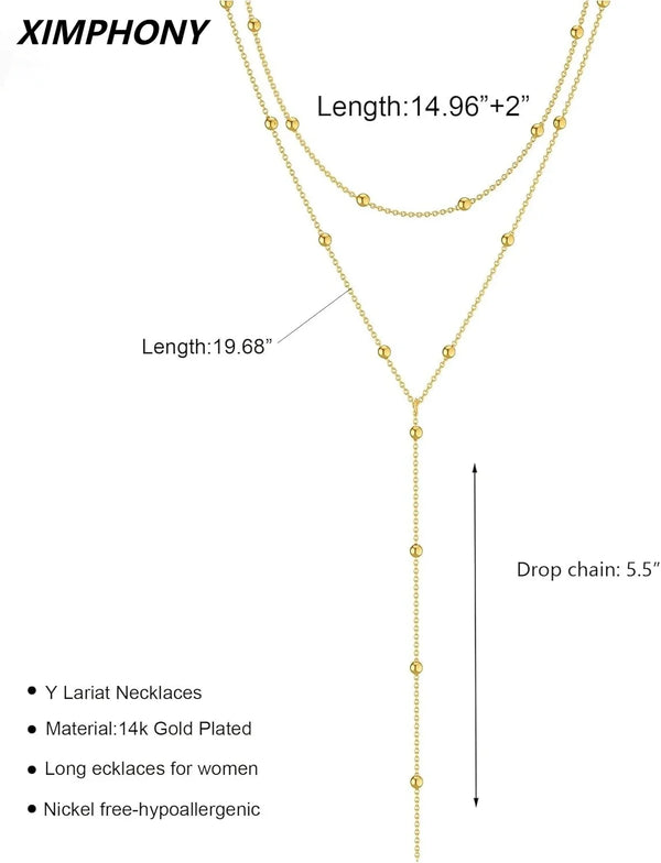 Y-Shaped Layered Pendant Necklace