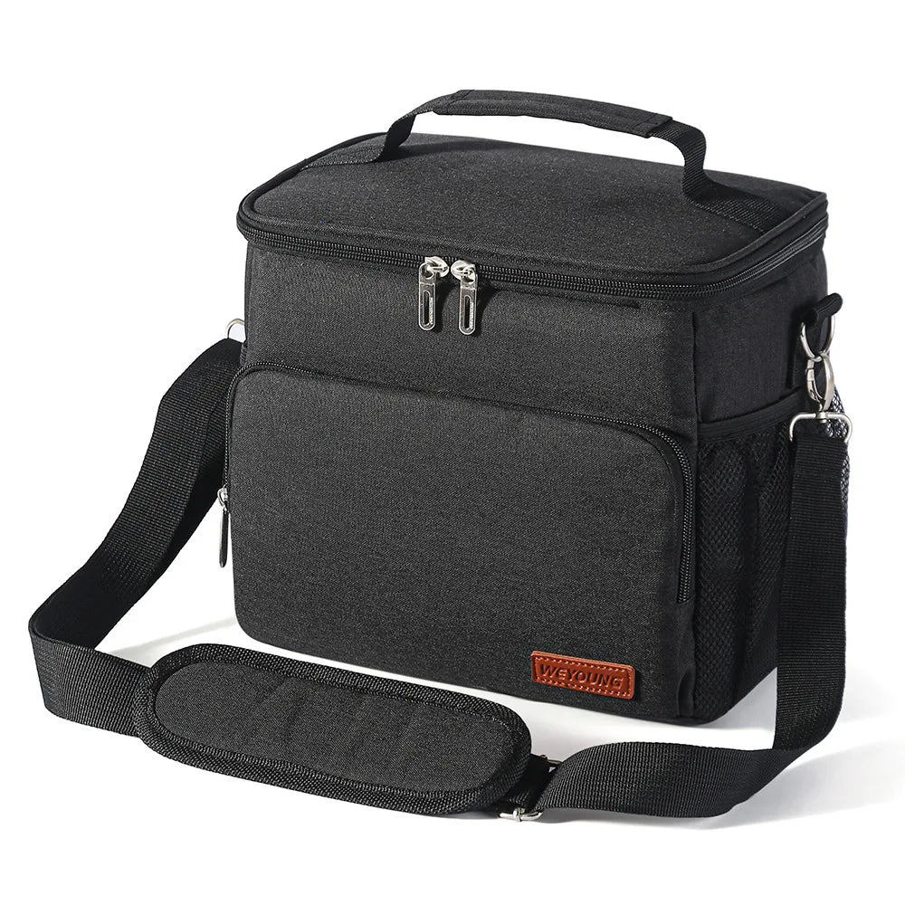 Insulated Thermal Shoulder Lunch Bag with Waterproof Lining