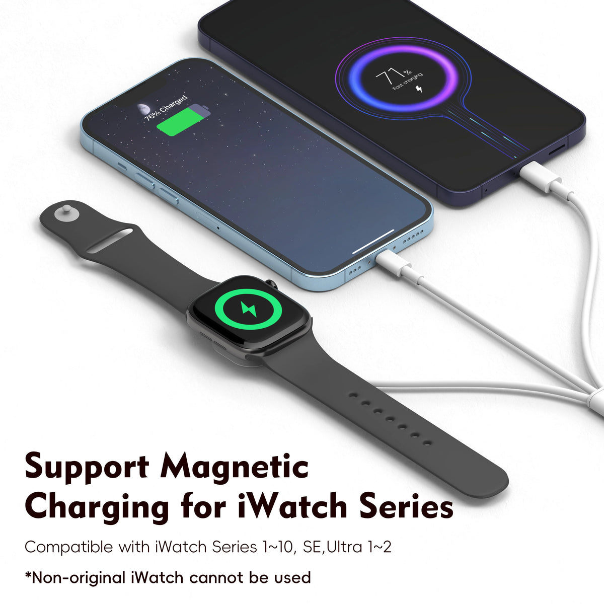 3-in-1 Magnetic Wireless Charging Station for iPhone, Apple Watch & AirPods