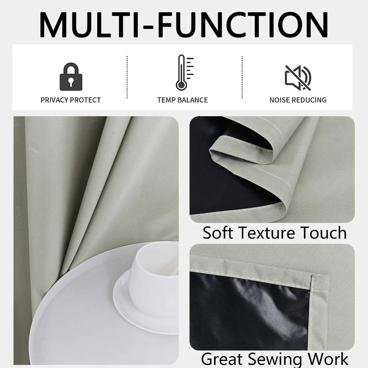 100% Blackout Solid Color Curtains for Bedroom and Living Room
