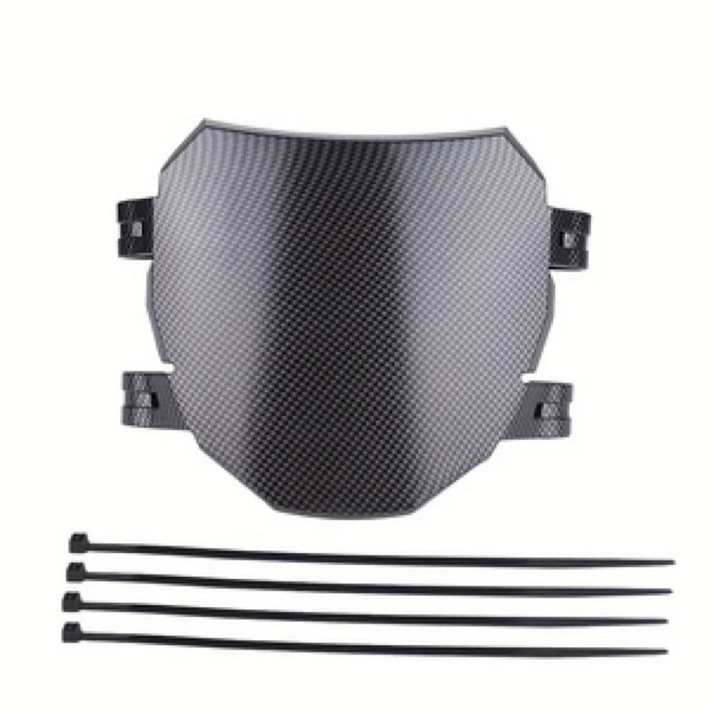 Cubierta universal negra para desviador de viento de motocicletas todoterreno.
