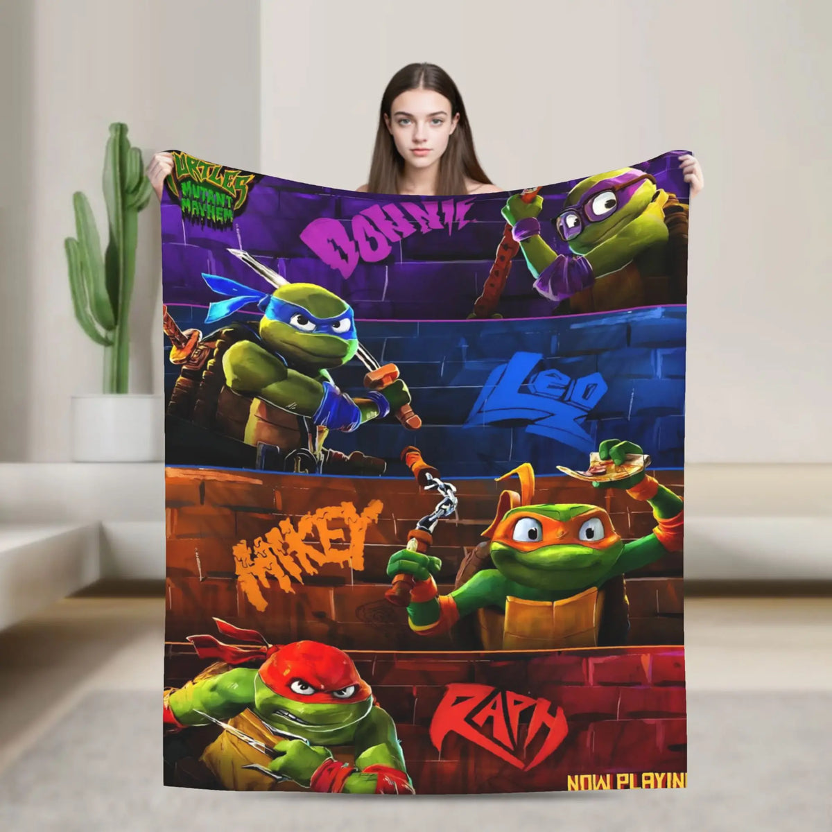 TMNT Graphic Flannel Throw Blanket
