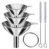 Stainless Steel Kitchen Funnel Set with Storage Ring