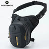Black Rockbros waterproof motorcycle hip pack with a padded strap and storage compartment