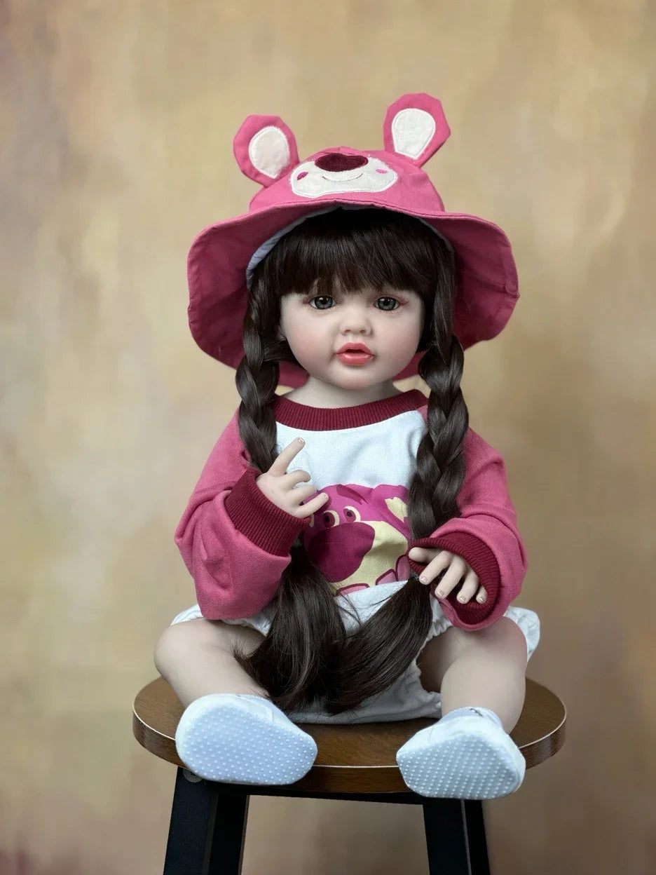 Lifelike Reborn Baby Girl Doll with Soft Silicone Body