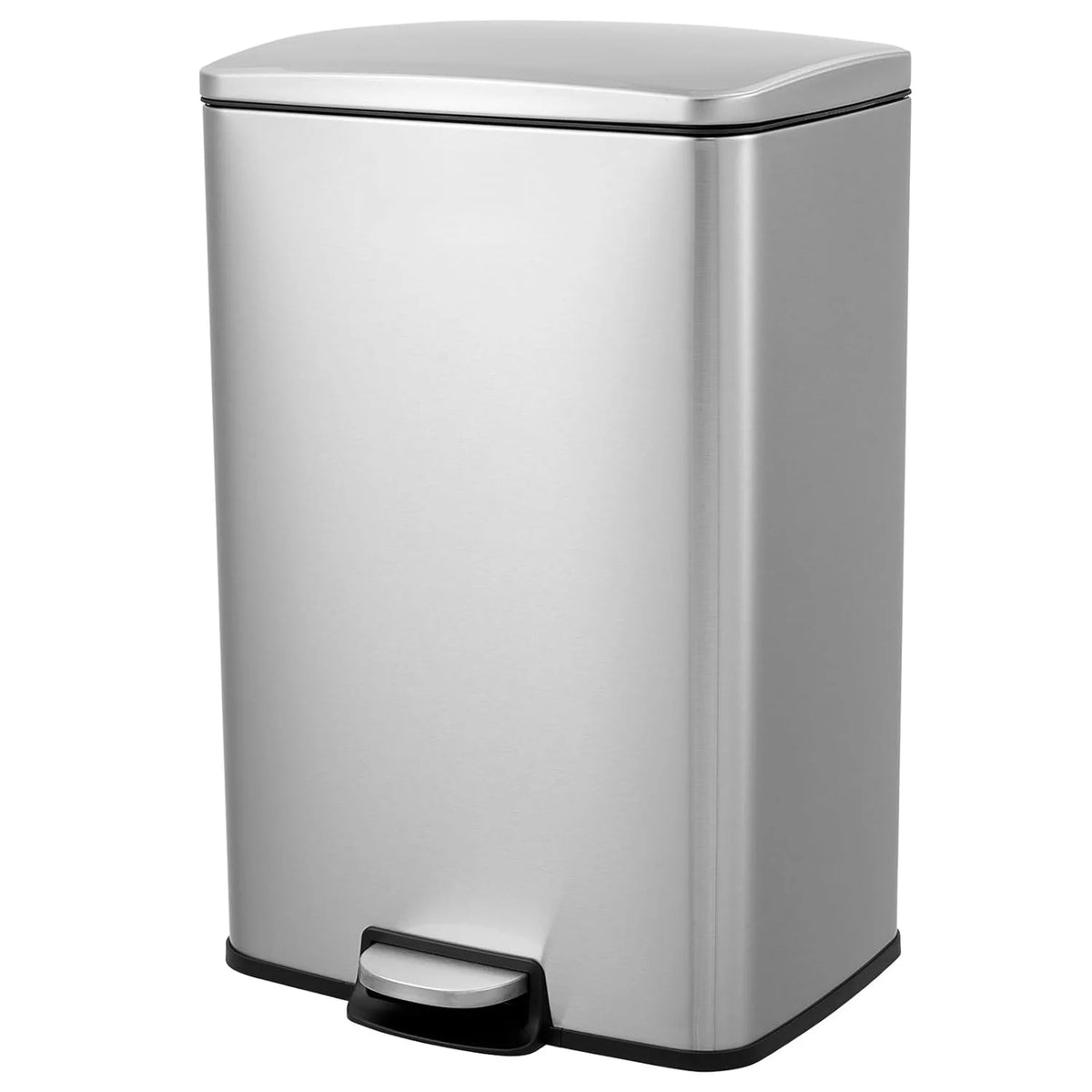 Stainless Steel 13-Gallon Pedal Trash Can with Removable Liner