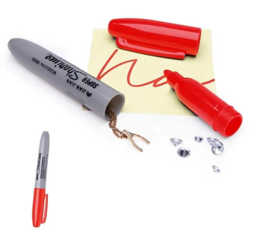 Disguised Marker Pen Safe with Hidden Compartment