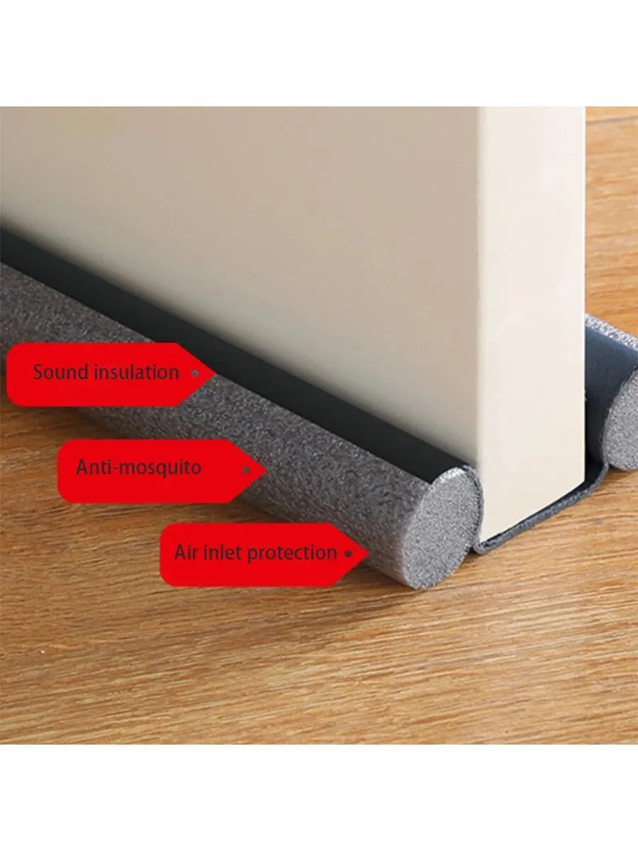 Joint de porte en caoutchouc flexible avec fonctions d'isolation sonore, anti-moustiques et protection de l'entrée d'air.