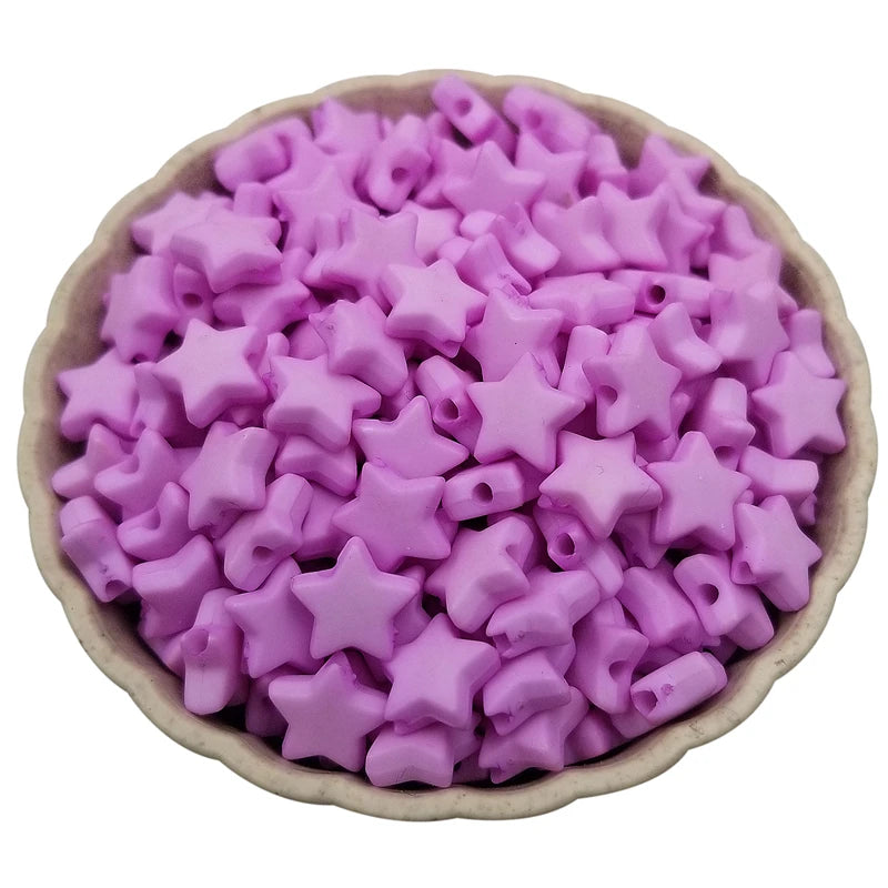 Star-Shaped Acrylic Loose Beads for Jewelry Making (9mm, 50-Piece Set)
