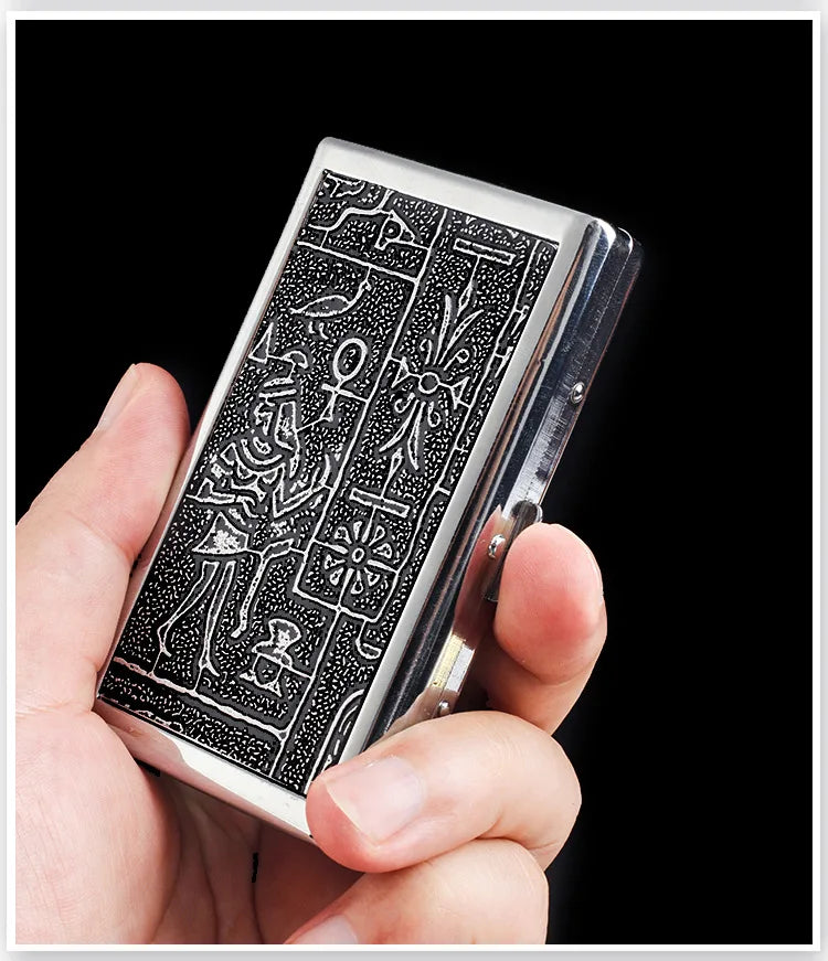 Slim Metal Cigarette Case – Durable & Portable Smoker's Holder