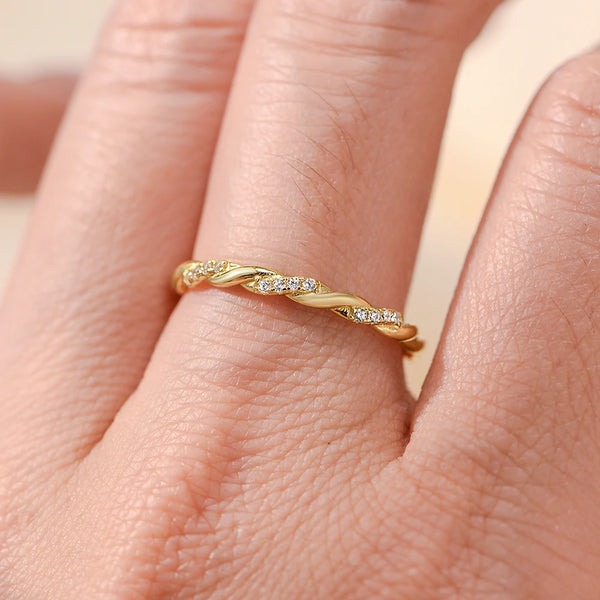 Twisted Eternity Ring with Cubic Zirconia