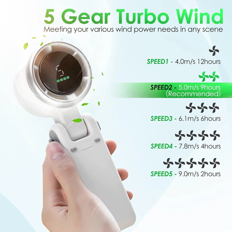 Tragbarer Turbo-Handventilator mit Digitaldisplay