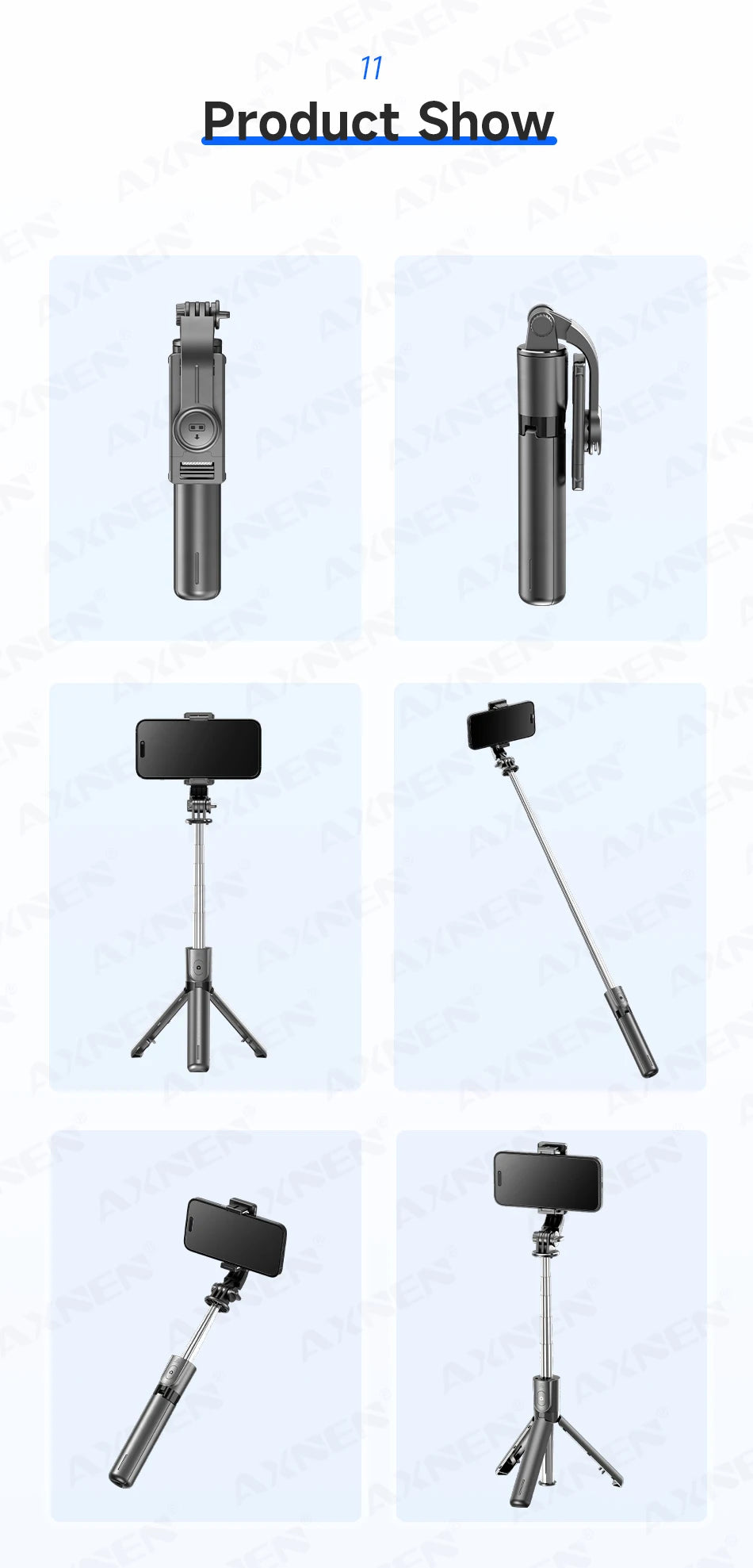 Portable Selfie Stick Tripod with Bluetooth Remote