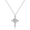 Rotating Cross Pendant Necklace with Rhinestone Detail
