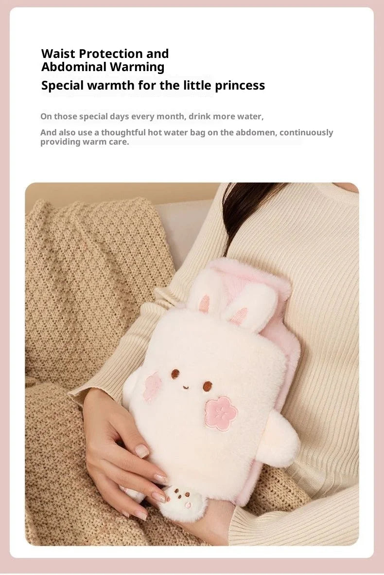 Adorable Plush Hot Water Bottle with Cozy Animal Cover
