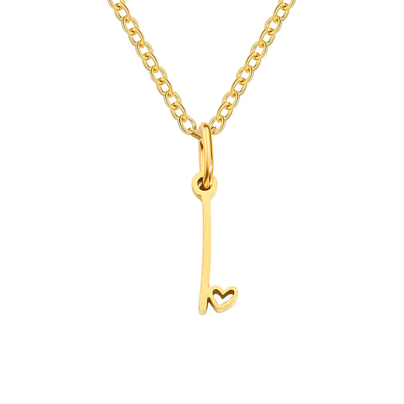 Collier avec Lettre Initiale et Pendentif Cœur