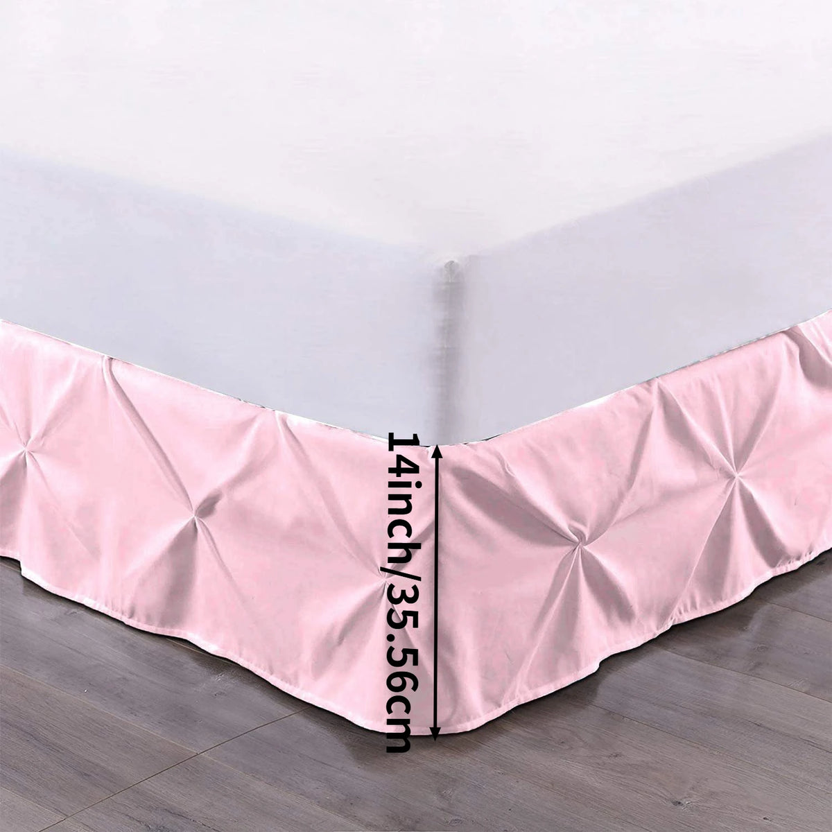Elastic Wrap-Around Bed Skirt with 14-Inch Drop