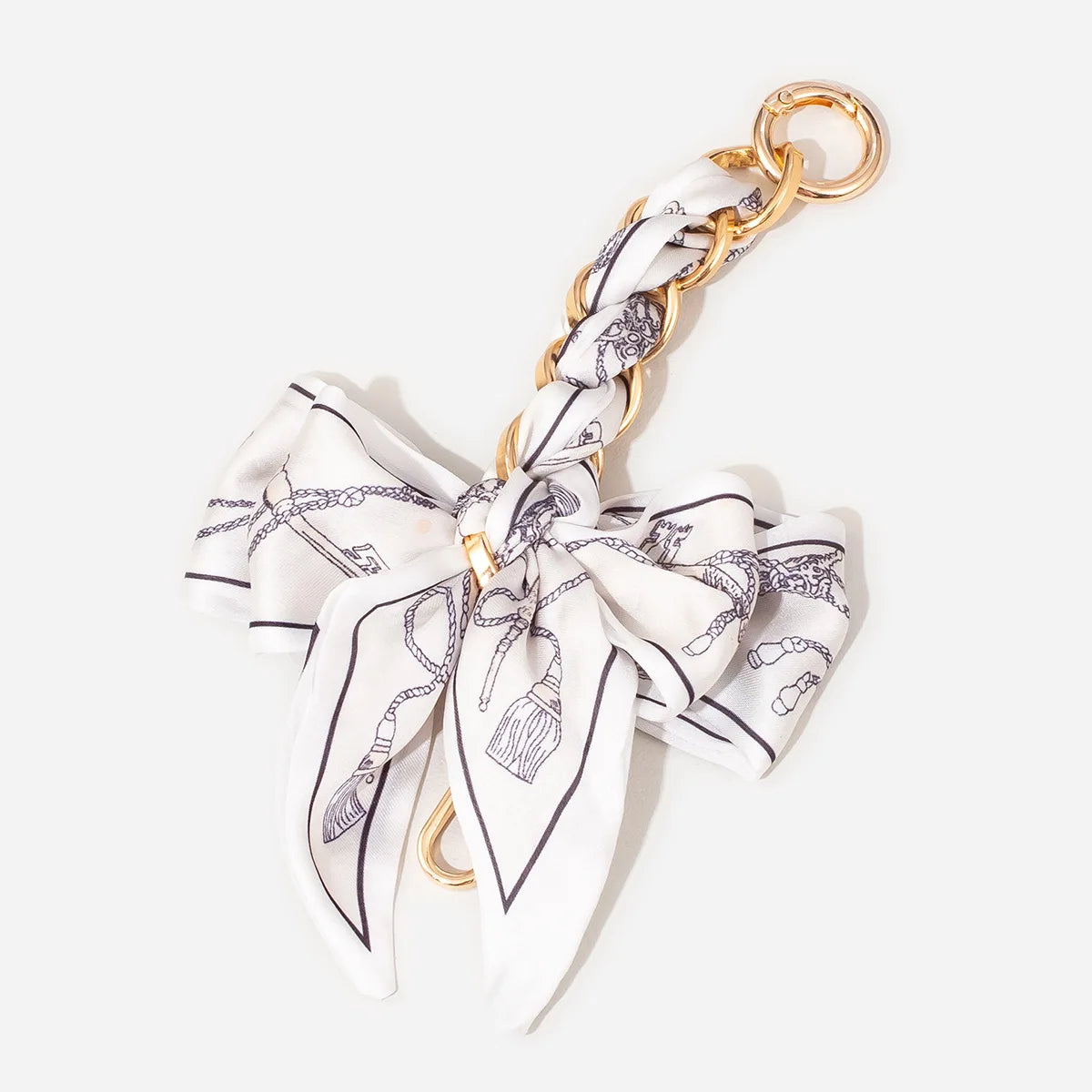 Elegant Bow Chain Bag Strap with Hanging Charm
