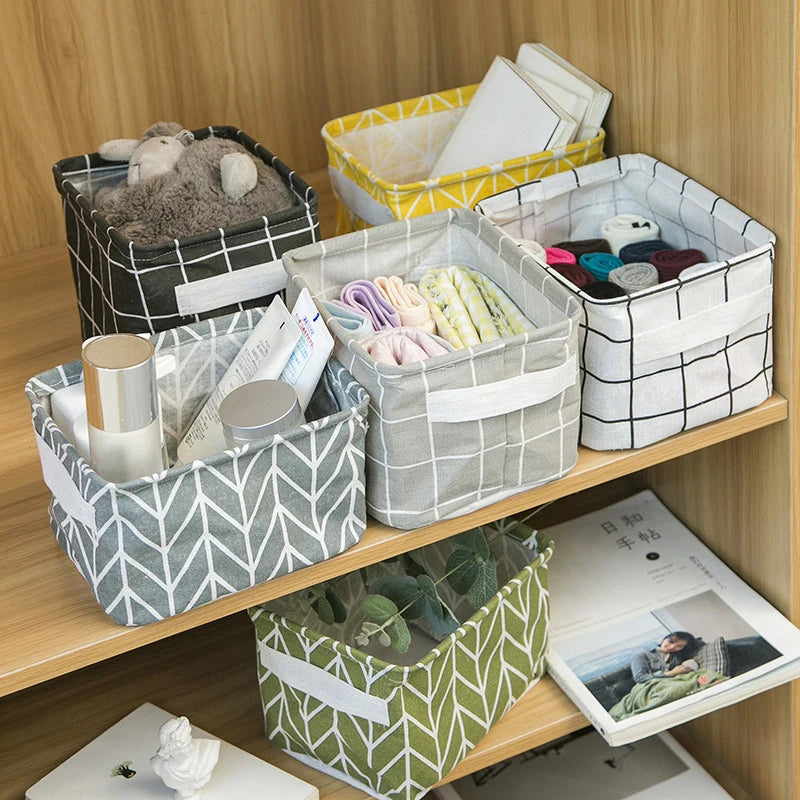 Foldable Canvas Storage Basket with Handles