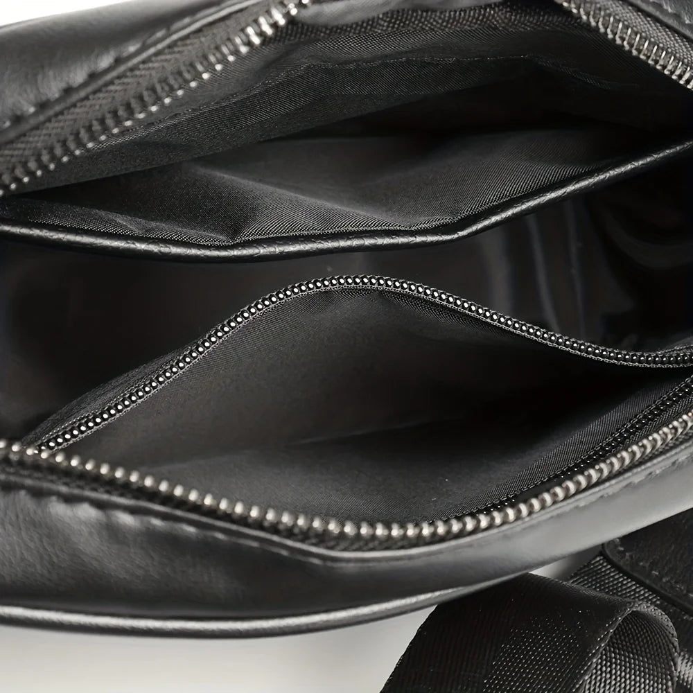 Classic PU Leather Men's Crossbody Messenger Bag