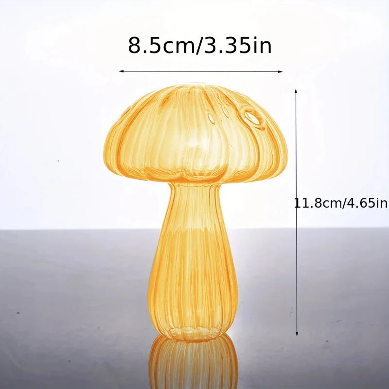 Colorful Glass Mushroom Vase for Hydroponic Plants