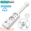 Rotating Wall Plug Extender with Adjustable Length and USB Ports