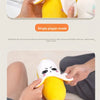 A yellow banana-shaped plush toy with a white face is shown in two modes of use for a beat game.