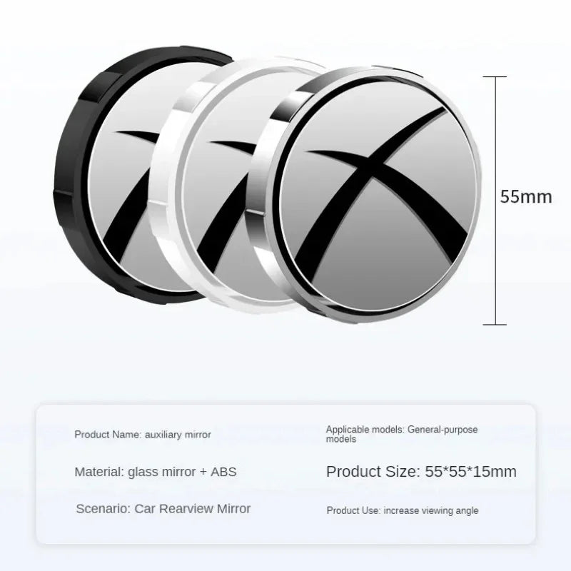 360° Rotating Car Blind Spot Mirrors with Suction Cup Mount