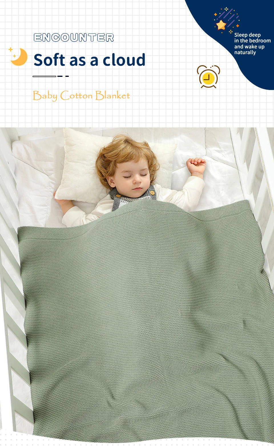 Soft Cotton Baby Swaddle Blanket – All-Season, Multi-Use