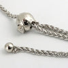 Silver metal chain strap with a skull charm for handbags and purses
