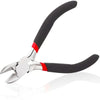 Silver jewelry making tool kit with black handles, including pliers, tweezers, and a ring sizer.