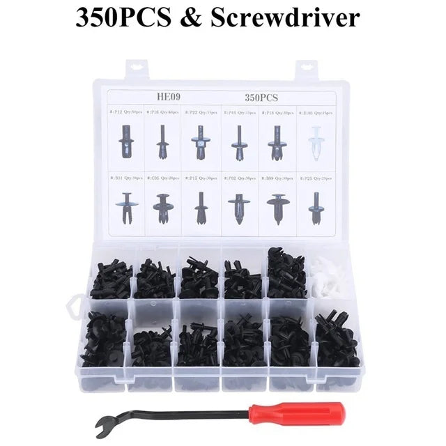 Universal Car Fastener Clip Assortment Kit – 50 Piece Push Retainer Set