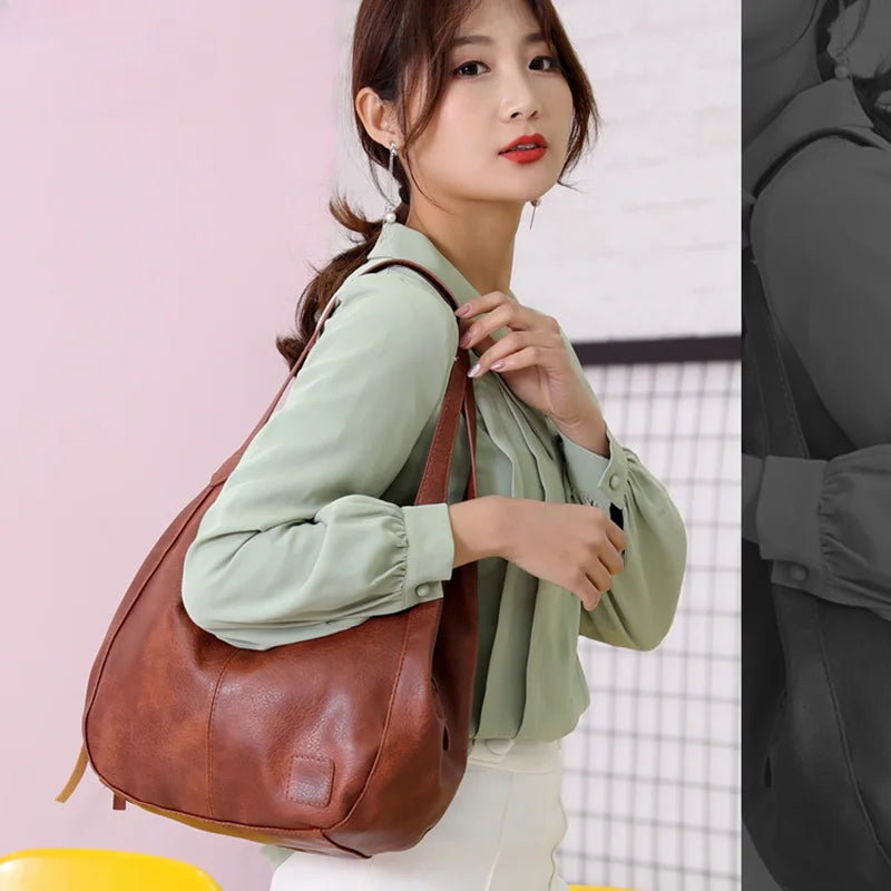 Bolso de Hombro Vintage de TPU Suave con Asas Dobles