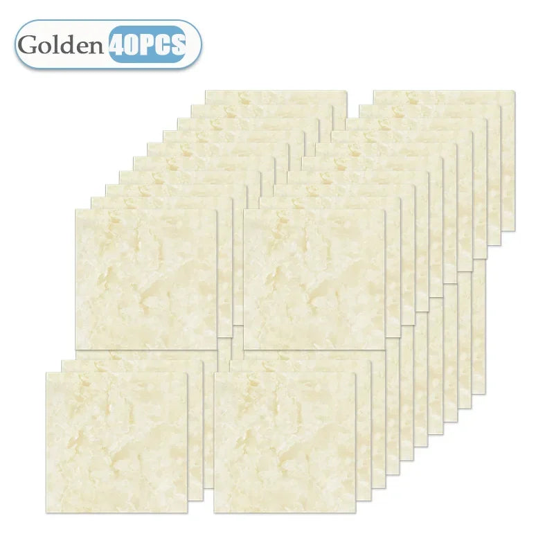 Golden 40 pieces of self-adhesive waterproof tile stickers for kitchen and bathroom