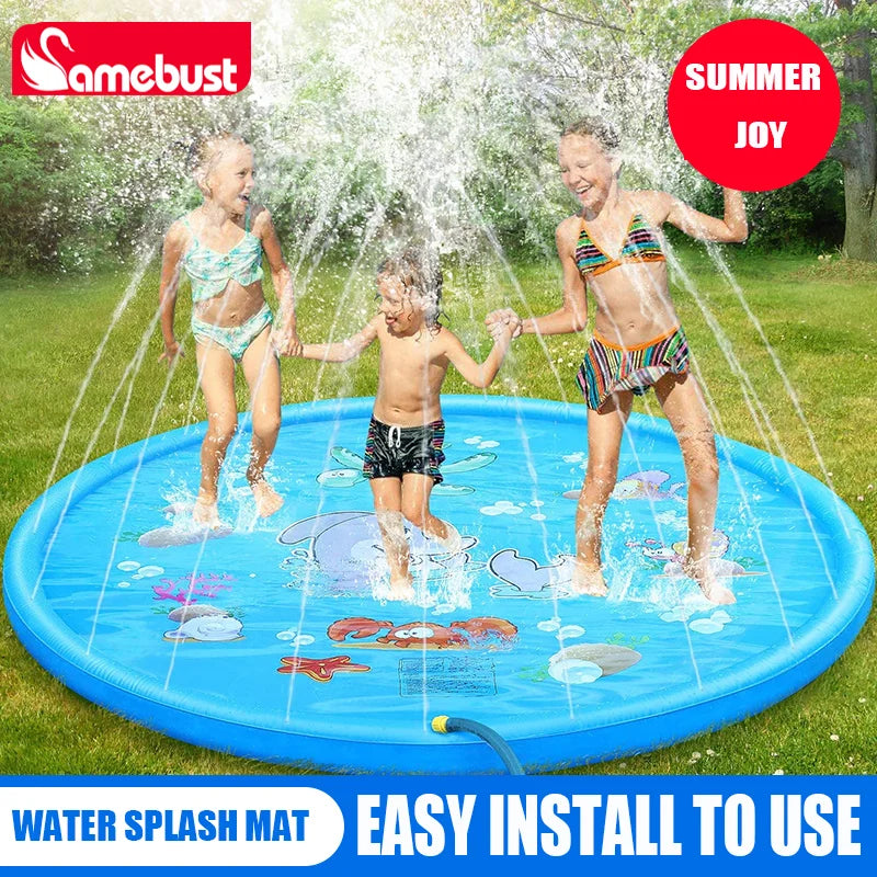 Inflatable Water Play Mat with Sprinkler Fun