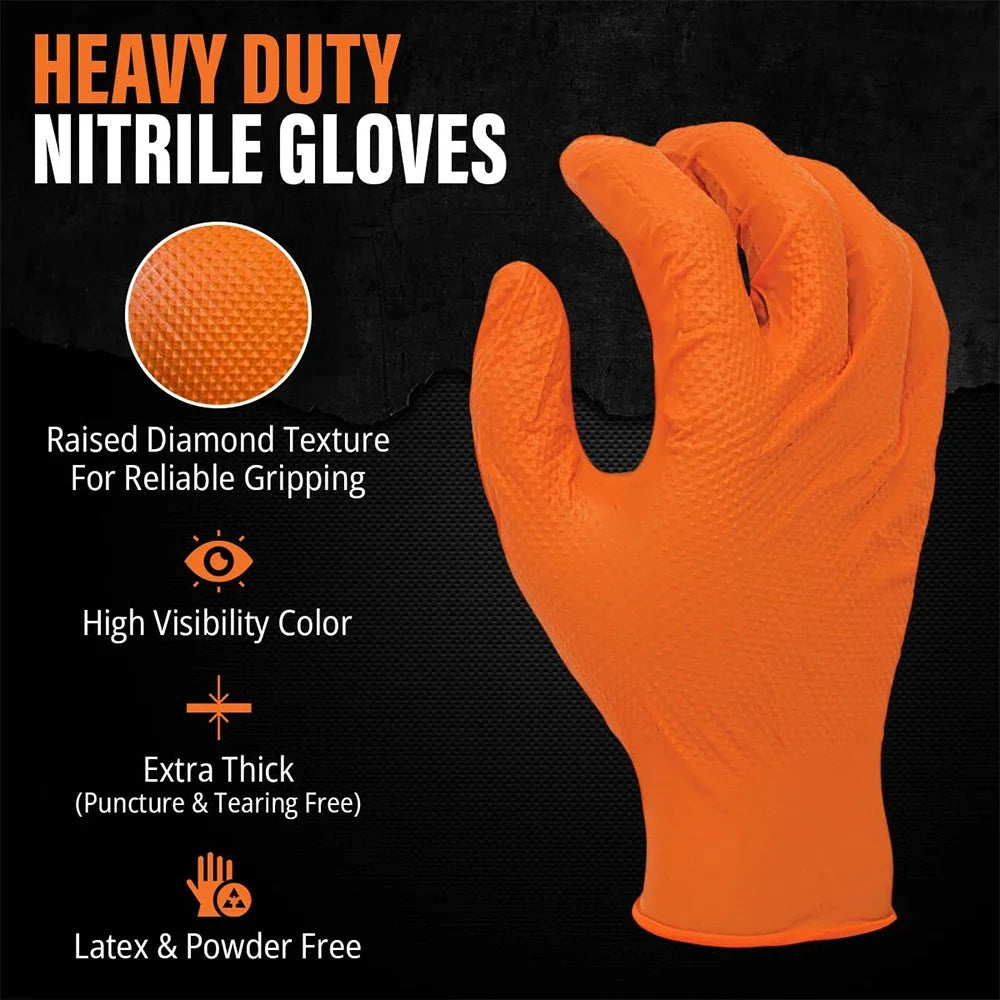 Heavy-Duty Textured Nitrile Work Gloves