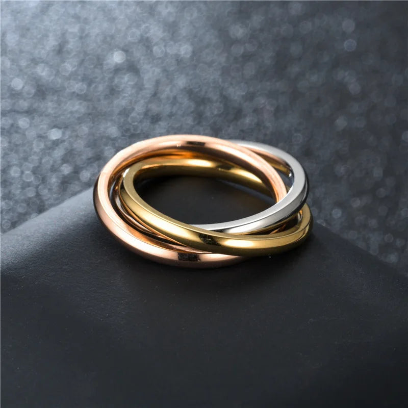 Set de Tres Anillos Entrelazados
