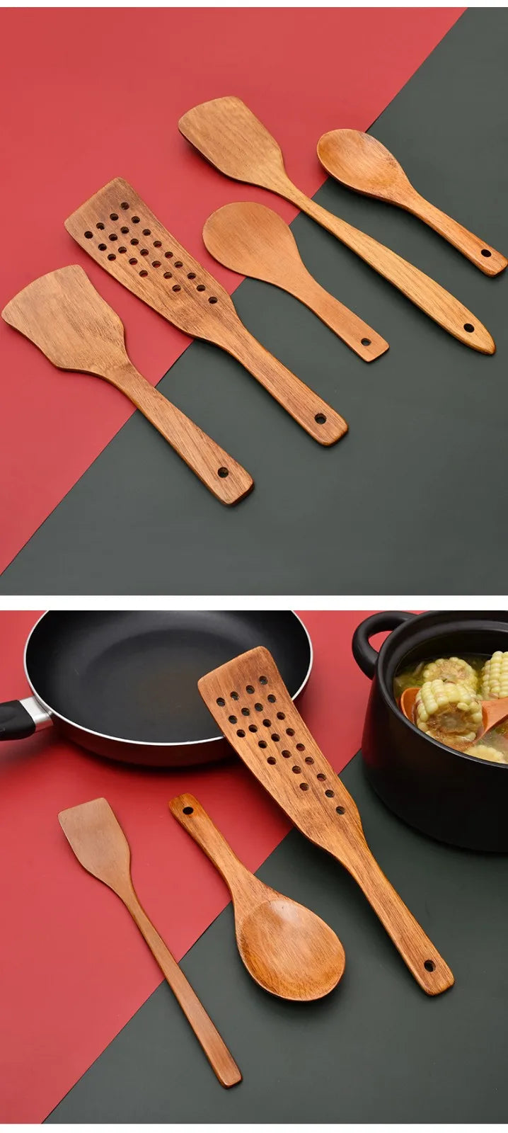Natural Wood Kitchen Utensil Set