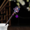 Handcrafted Wooden Hairpin with Flower Tassel
