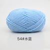 A ball of light blue 54# milk cotton yarn for knitting and crochet.