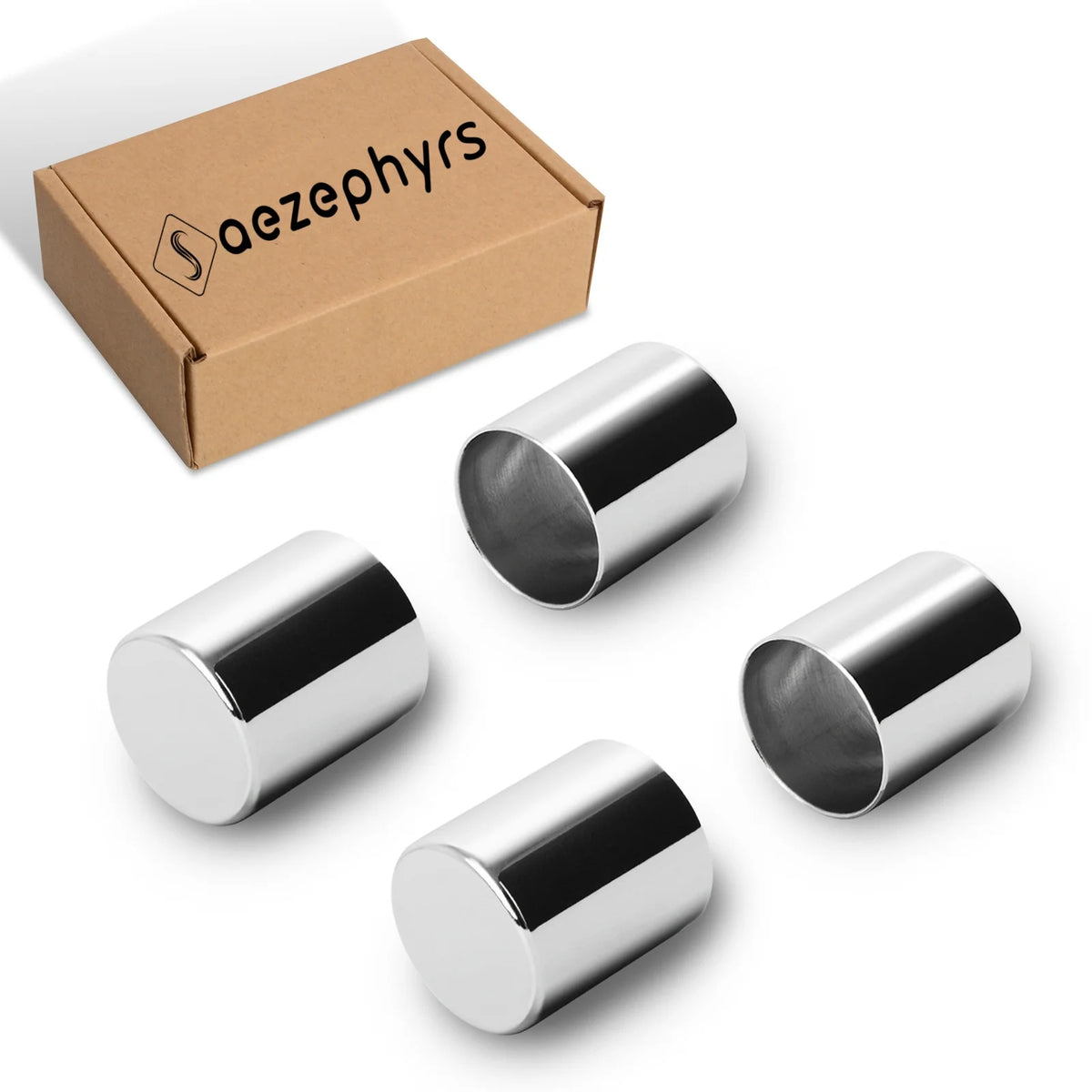 A cardboard box containing a magnetic docking hardware cover kit for Harley Touring models and several chrome cylindrical par