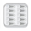 A clear plastic kit containing multiple rubber screw patches and a screwdriver for emergency tire repair.