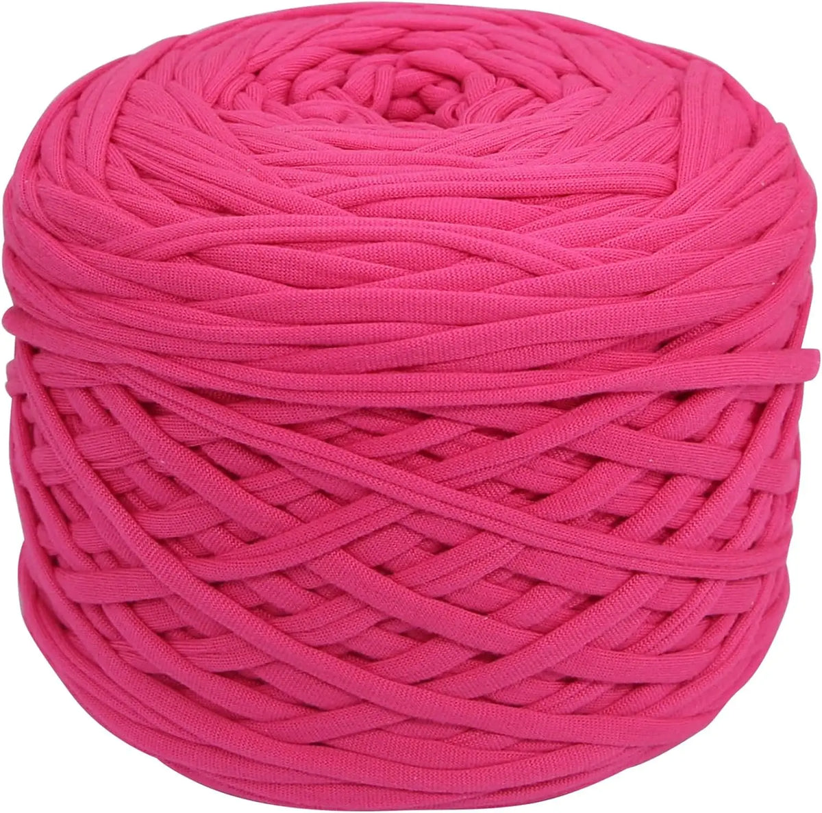 Eine Kugel dicker, pinker Polyester-Strang zum Stricken für Handarbeit