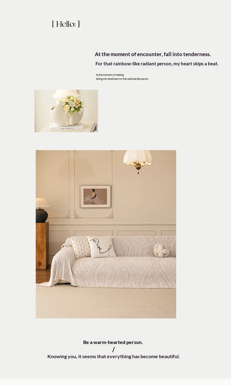 Herringbone Chenille Sofa Cover — All-Season Furniture Protector