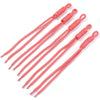 A set of bright coral pink braided nylon lanyards or keychains.