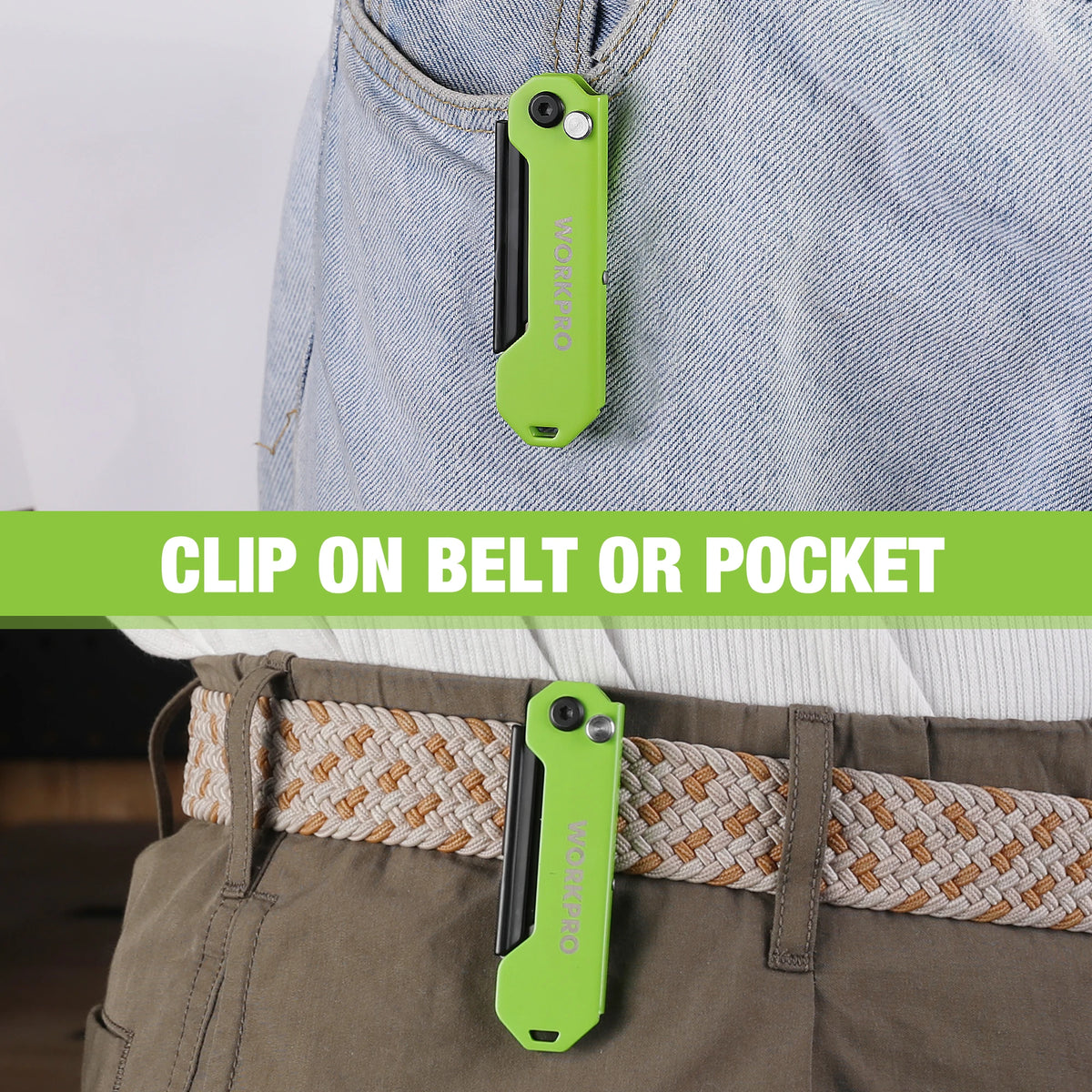 Folding Utility Knife 3-Pack with Quick-Change Blades and Belt Clip